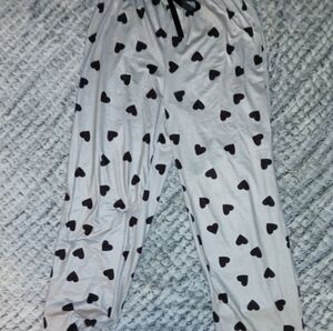 Allover Heart Print Knot Front Sleep Pants Pajama Pants Pj Pants